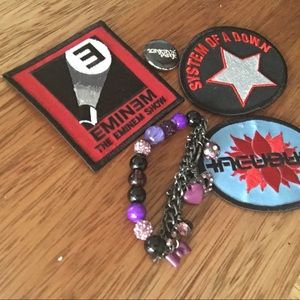 Eminem System of a Down incubus link park patches pins Hard Rock Cafe bracelet